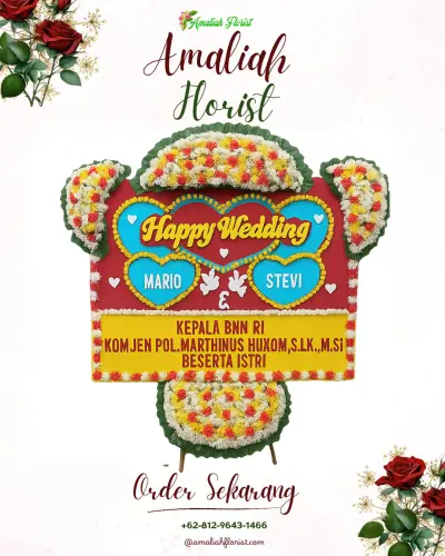 Karangan Papan Bunga Pernikahan di Kemetul